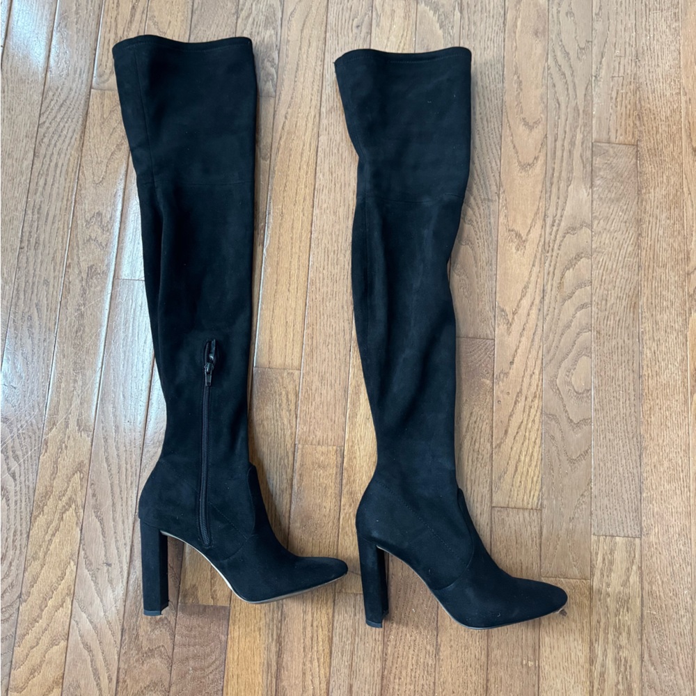 Aldo Black Over-the-Knee Pointed Toe Stiletto Boots